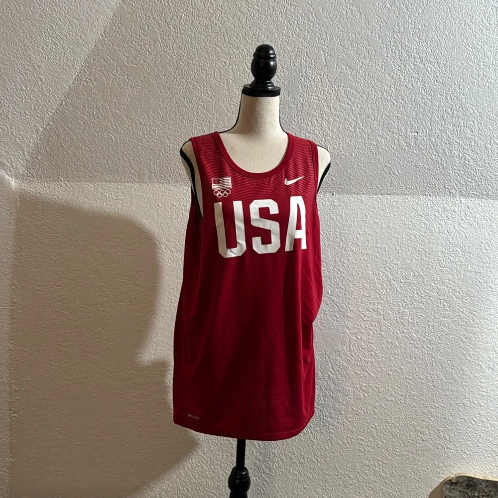 Nike dri-fit red USA Olympic tank top - Picture 1 of 4